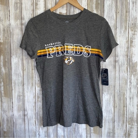 NHL Tops - NWT NHL Nashville Predators Grey Velvet Lettering Tee